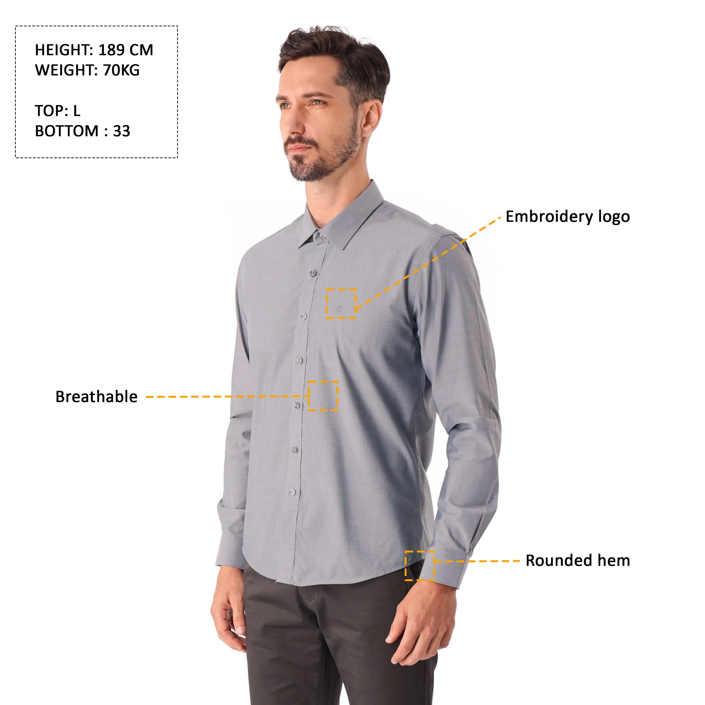 IDEXER LONG SLEEVE SHIRT [SLIM FIT] ID0198