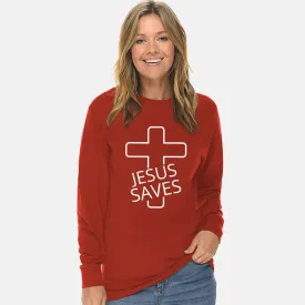 Jesus Saves Cross Unisex Long Sleeve T Shirt