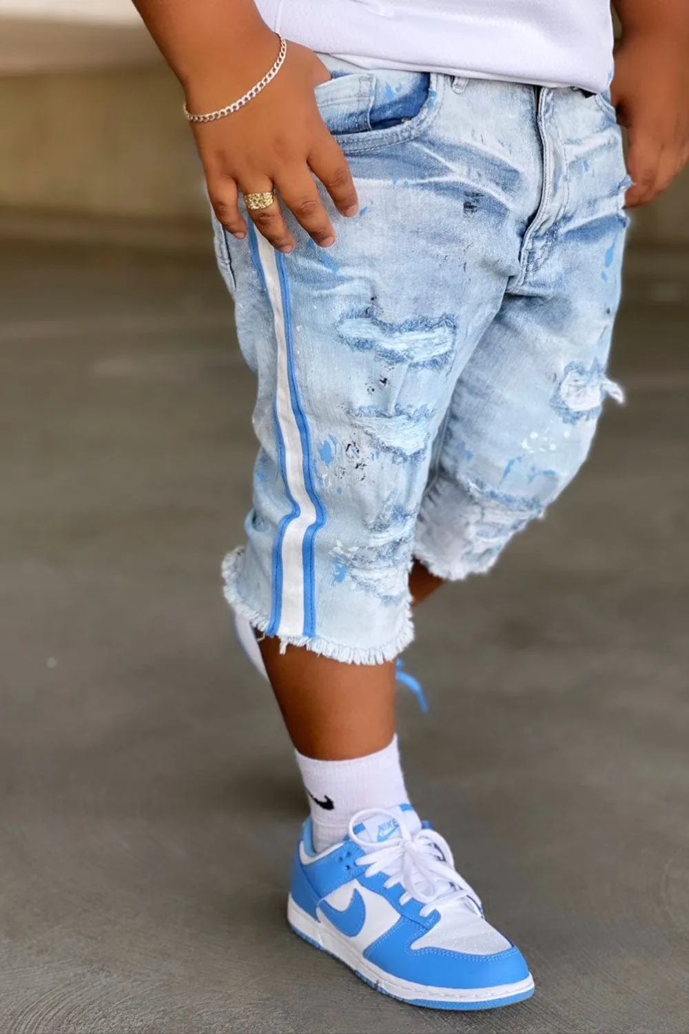 Kids Odyssey Striped Denim Shorts (Name Your Price)