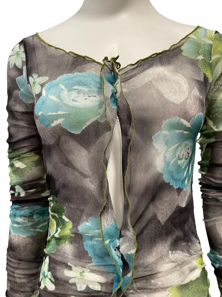 KRIZIA sheer floral micro mini