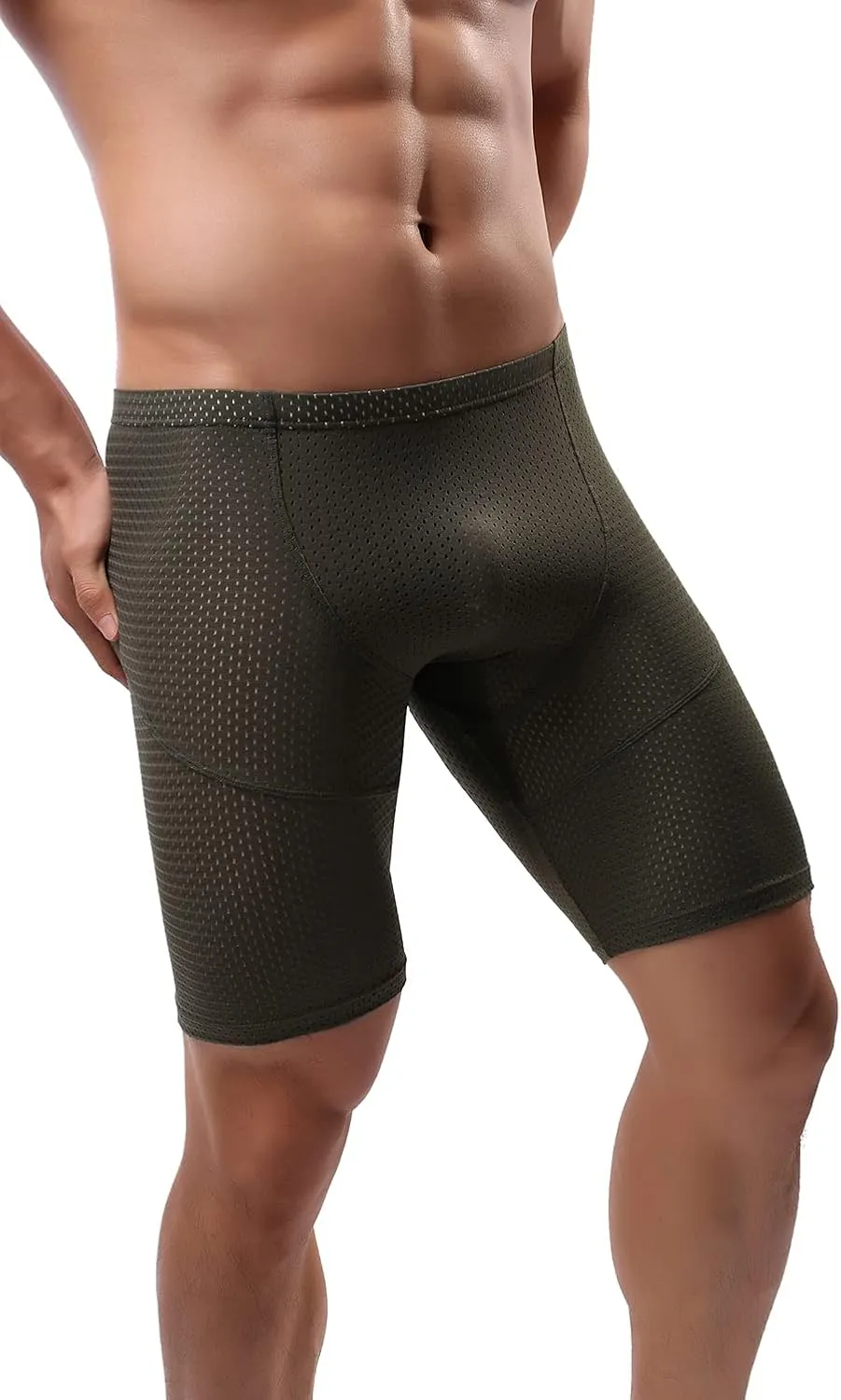 Linemoon Mens Tight Yoga Workout Shorts Mesh Gym Training Shorts