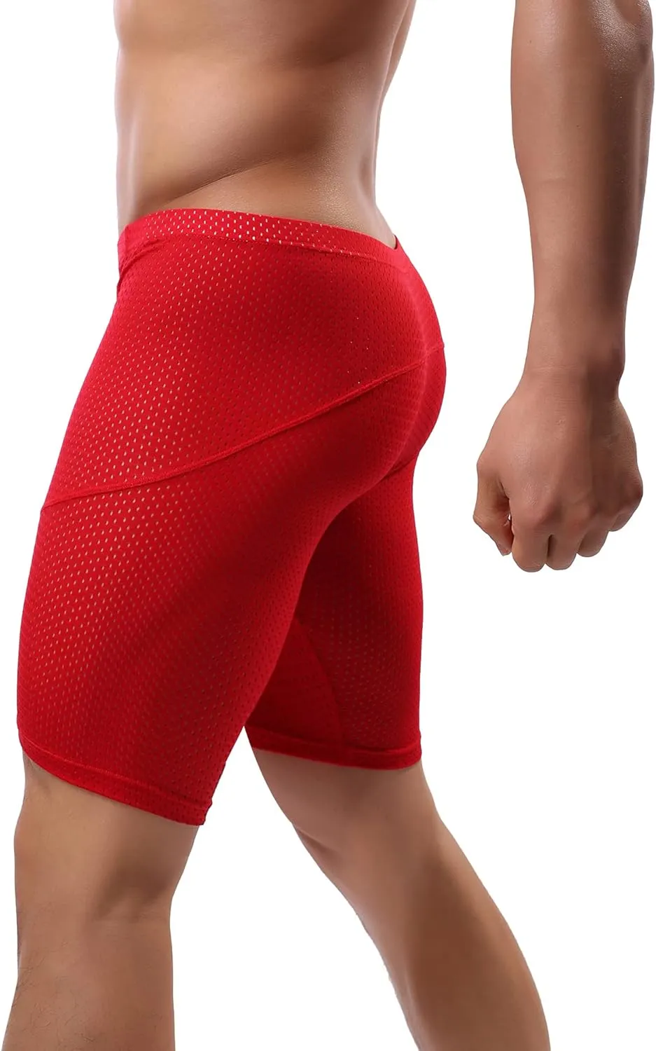 Linemoon Mens Tight Yoga Workout Shorts Mesh Gym Training Shorts