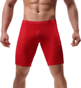 Linemoon Mens Tight Yoga Workout Shorts Mesh Gym Training Shorts