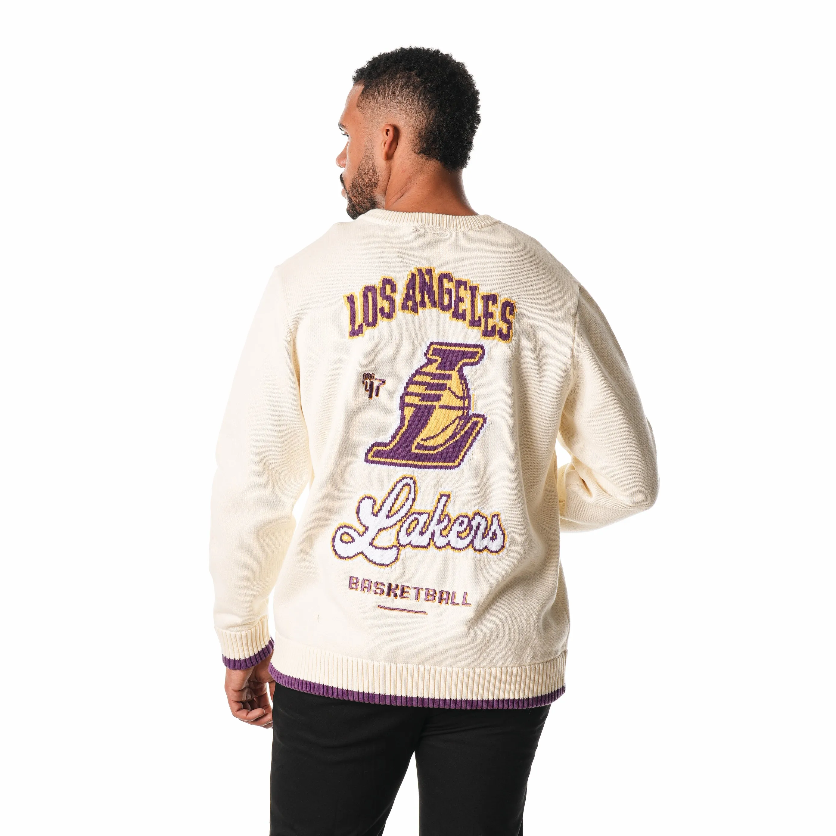 LOS ANGELES LAKERS CREW SWEATER - CREAM