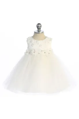 Luxurious Princess Ballgown Baby Dress with Floral Trim