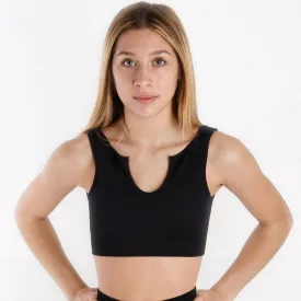 Maddie Key Sleeveless Ribbed Crop- Jet Black