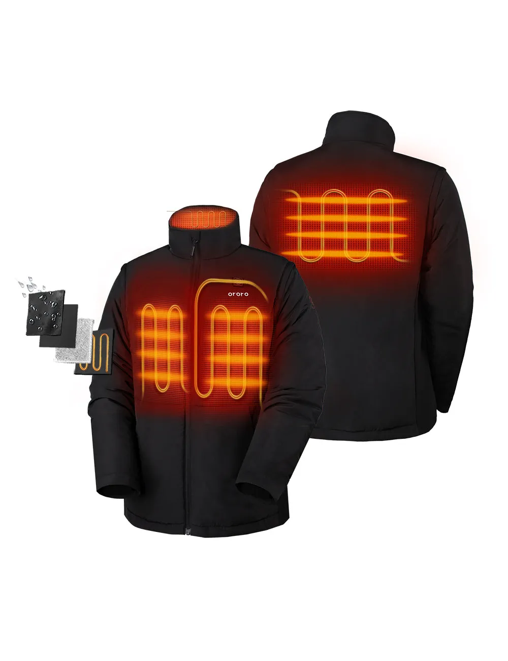 Mens Versatile Heated Golf Jacket with Detachable Zip-Off Sleeves