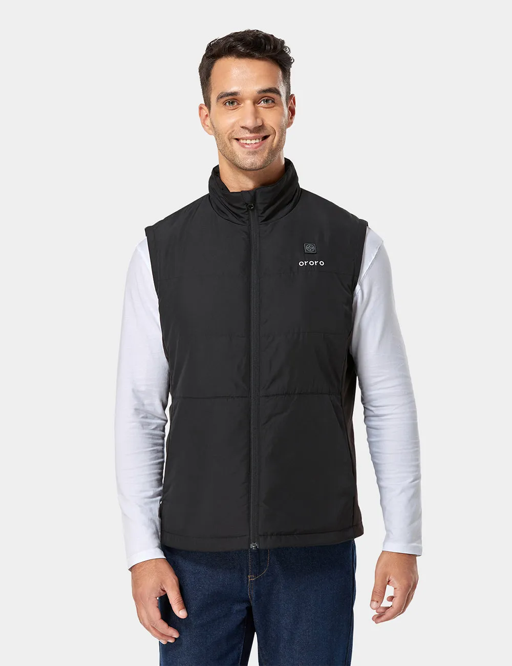 Mens Versatile Heated Golf Jacket with Detachable Zip-Off Sleeves