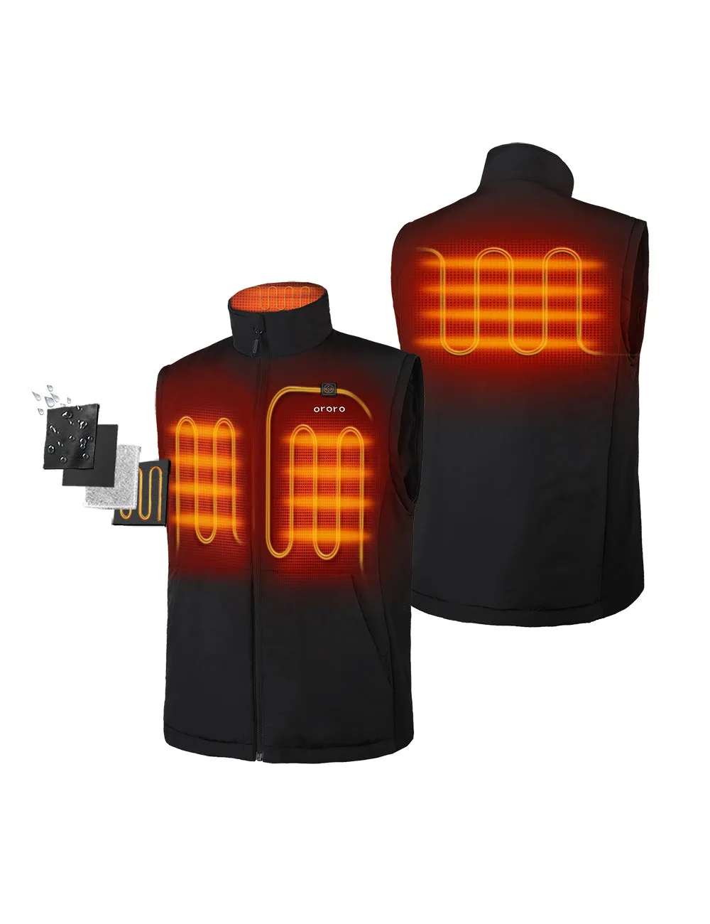 Mens Versatile Heated Golf Jacket with Detachable Zip-Off Sleeves