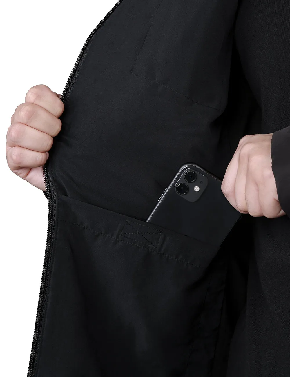 Mens Versatile Heated Golf Jacket with Detachable Zip-Off Sleeves