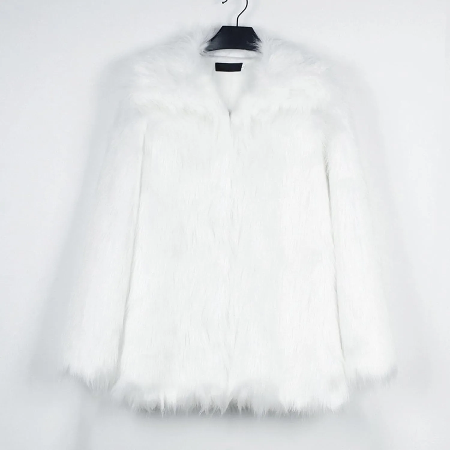 Mens Warm Thicken Furry Overcoat Trendy Short Faux Fur Coat Solid Color Long Sleeve Fur Y2K Outerwear