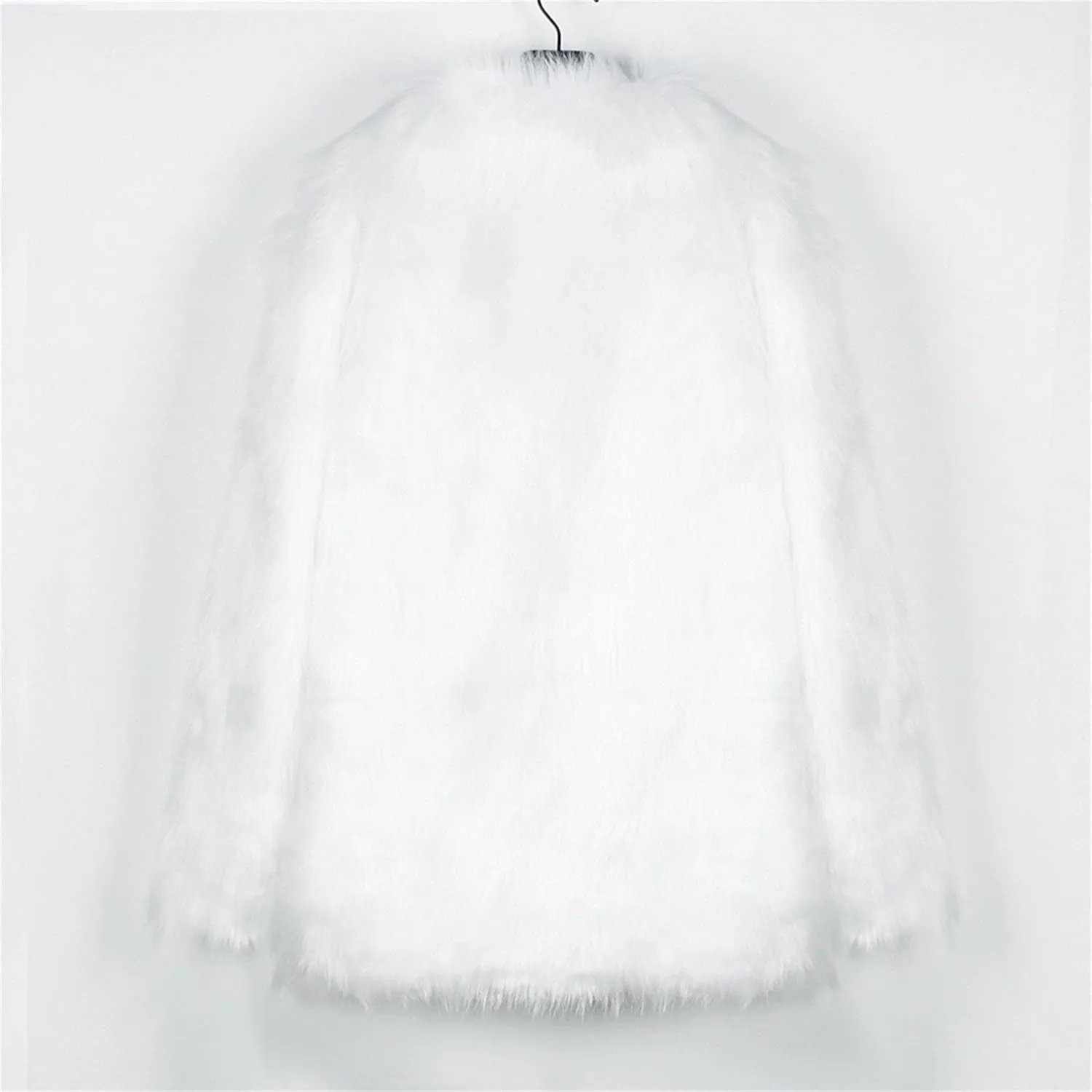 Mens Warm Thicken Furry Overcoat Trendy Short Faux Fur Coat Solid Color Long Sleeve Fur Y2K Outerwear