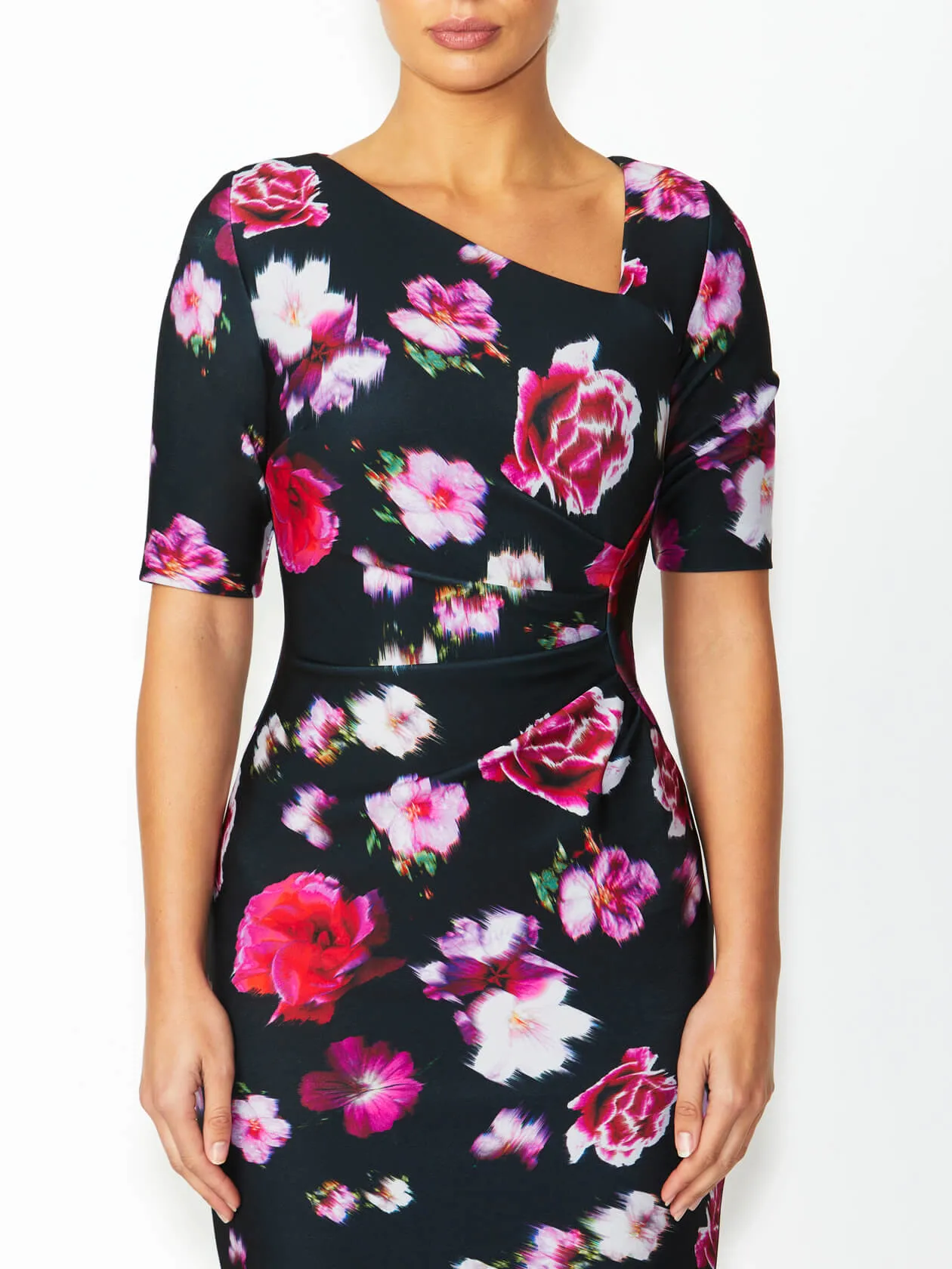Milena Black Floral Dress