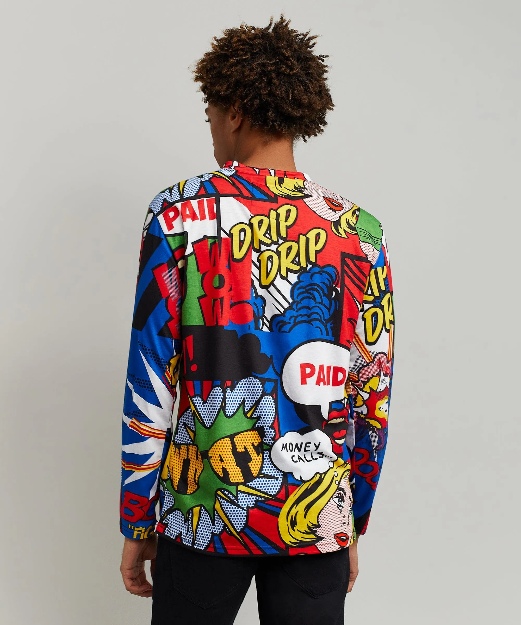 Money Drip Comic Print Long Sleeve Tee