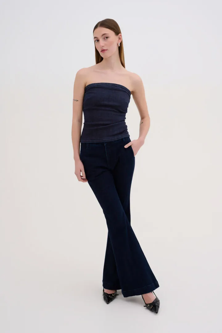 My Essential Wardrobe Ayo Top in Dark Denim