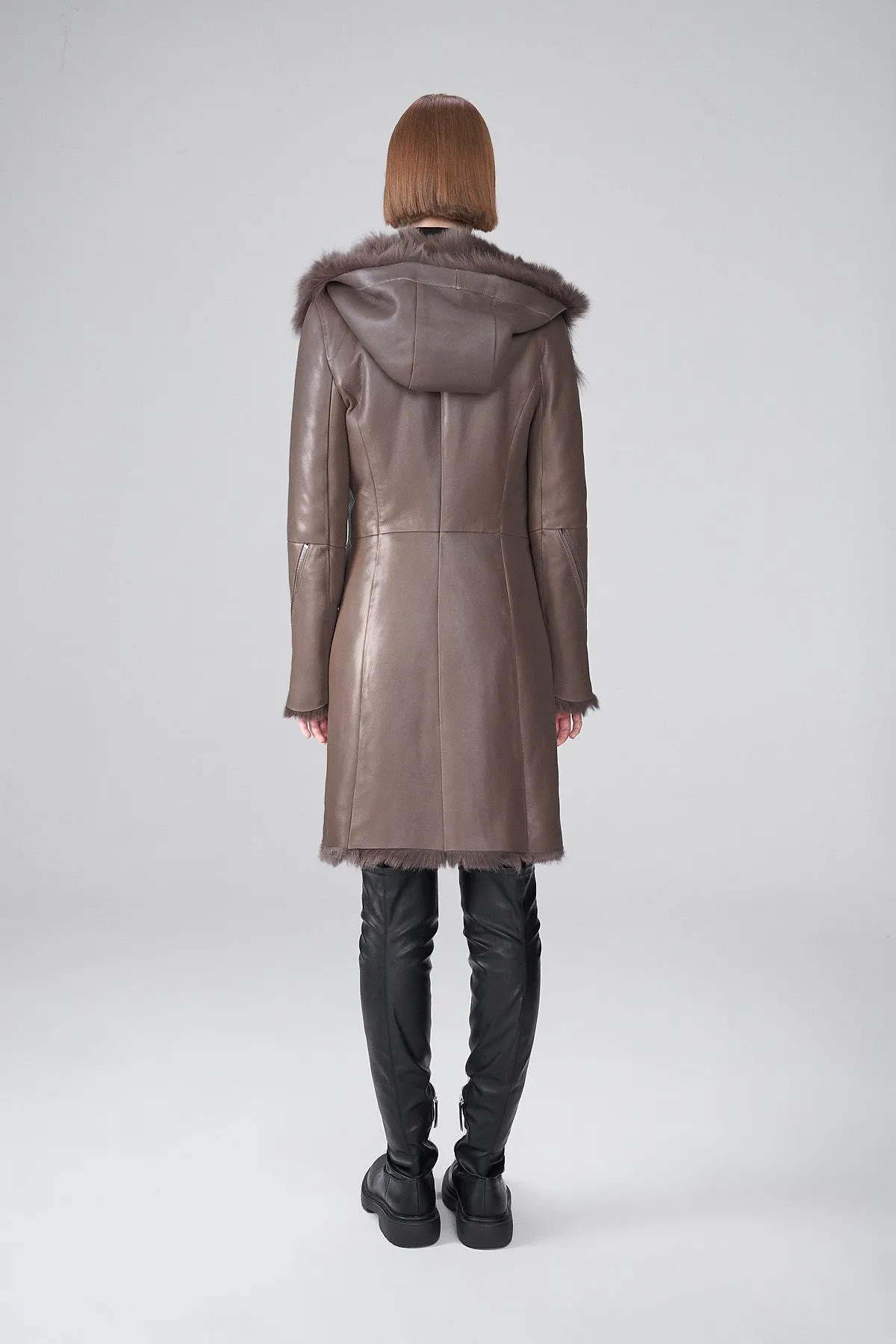 Nude Shearling Coat