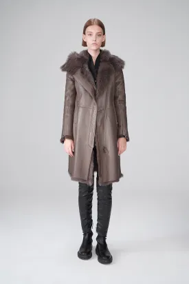 Nude Shearling Coat