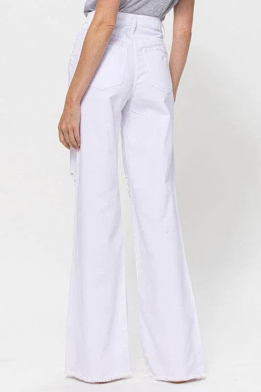 Optic White Vintage Loose Jeans Denim Pants