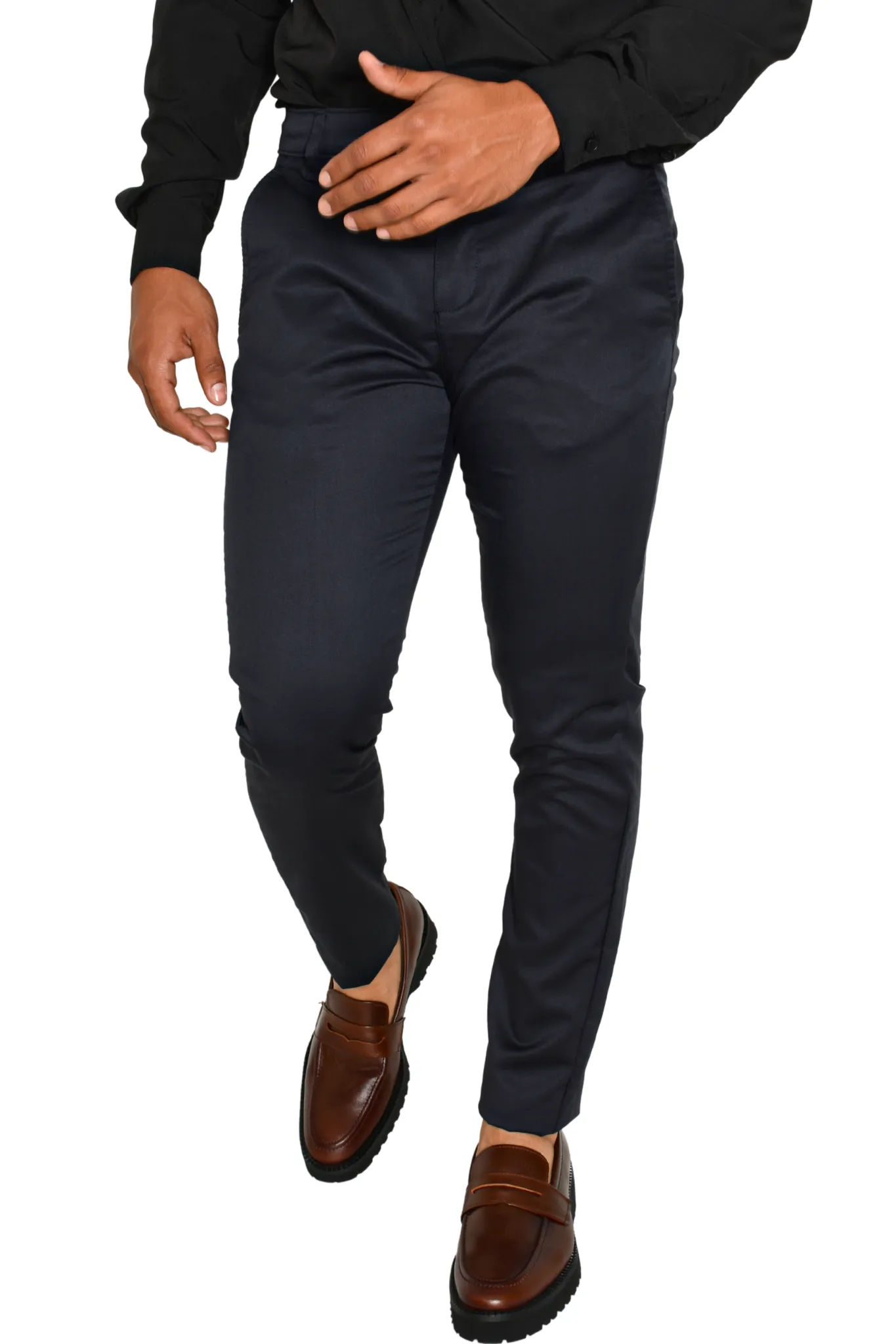 Pantalón de Vestir Liso Slim Lyon Azul Marino