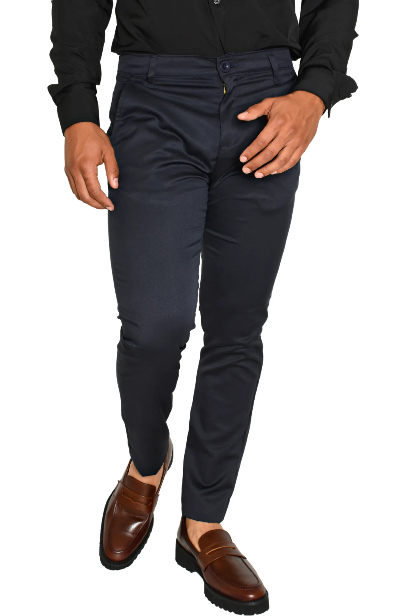 Pantalón de Vestir Liso Slim Lyon Azul Marino