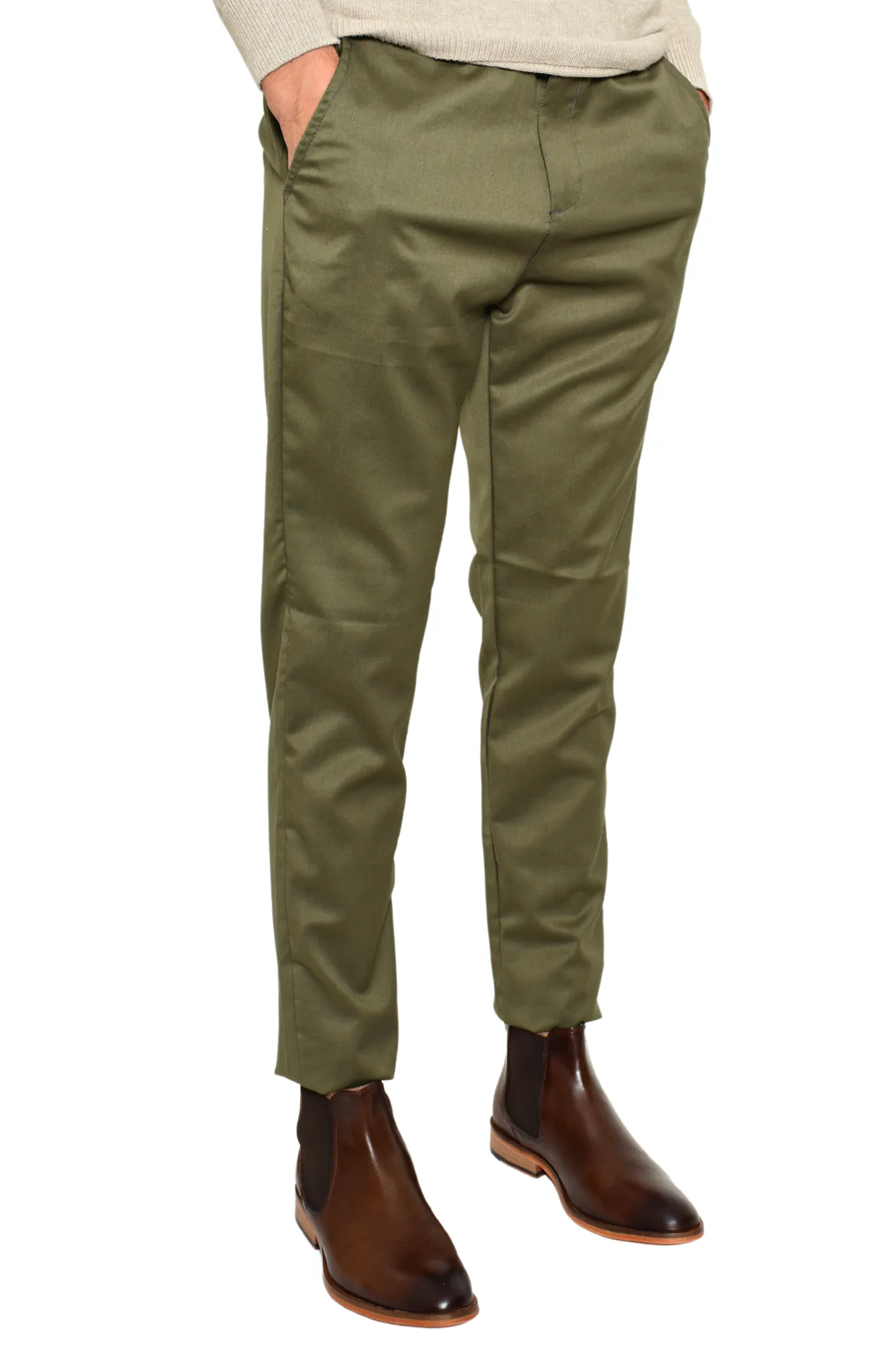 Pantalón de Vestir Liso Slim Lyon Verde
