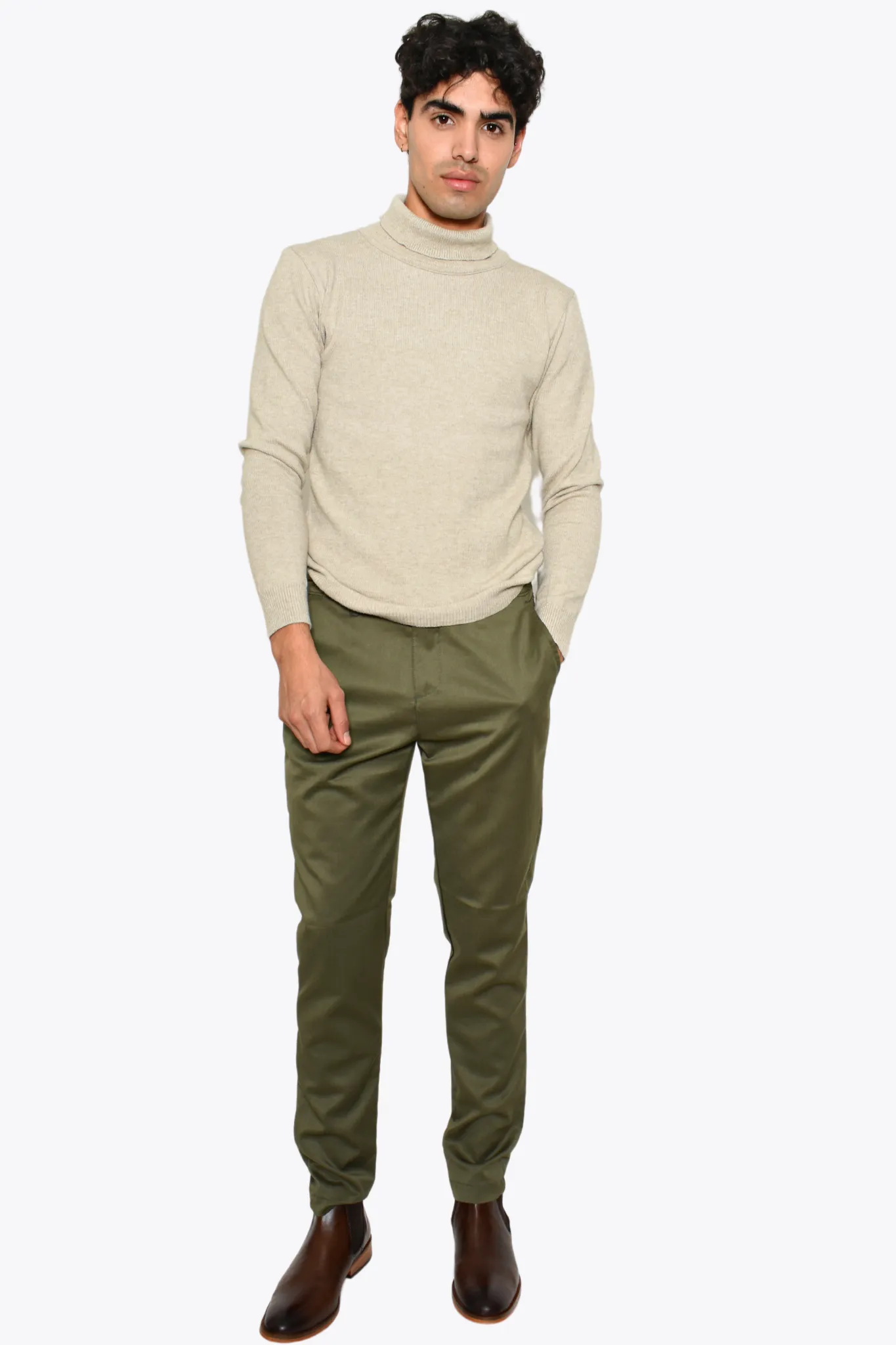 Pantalón de Vestir Liso Slim Lyon Verde