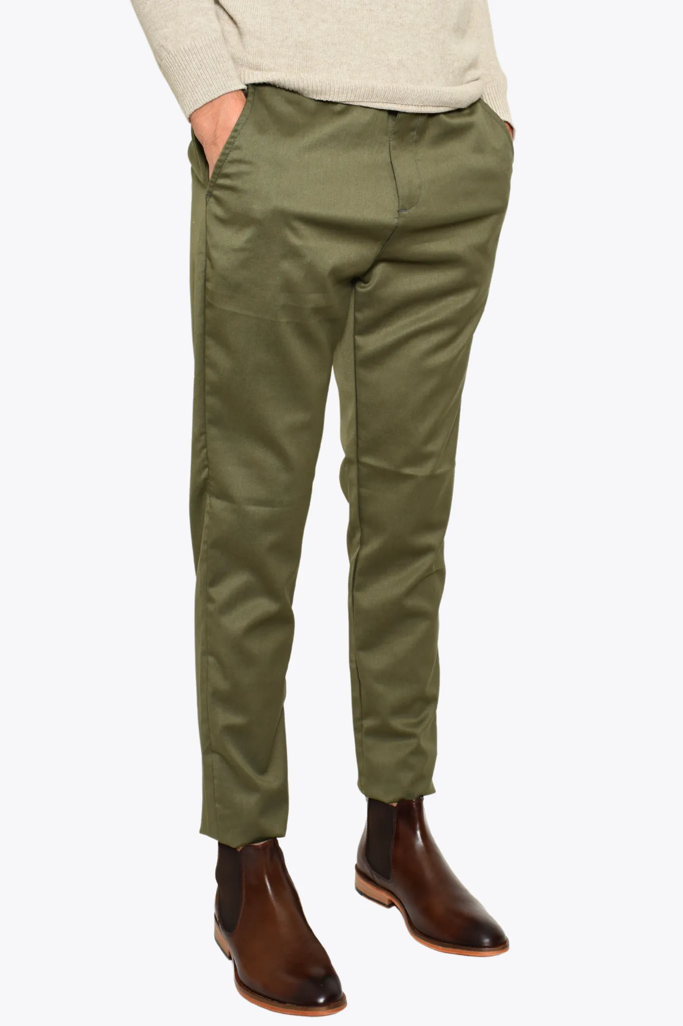 Pantalón de Vestir Liso Slim Lyon Verde