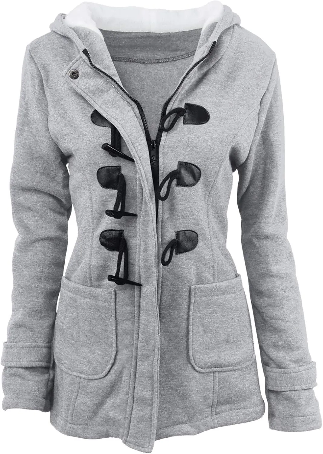 PeQAQ Women 2023 Winter Coat Plus Size Thicken Warm Wool Blend Windbreaker Jackets Fashion Fleece Lined Trench Coat Overcoats