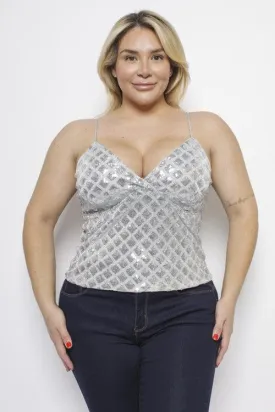 Plus Sequin Tank Top