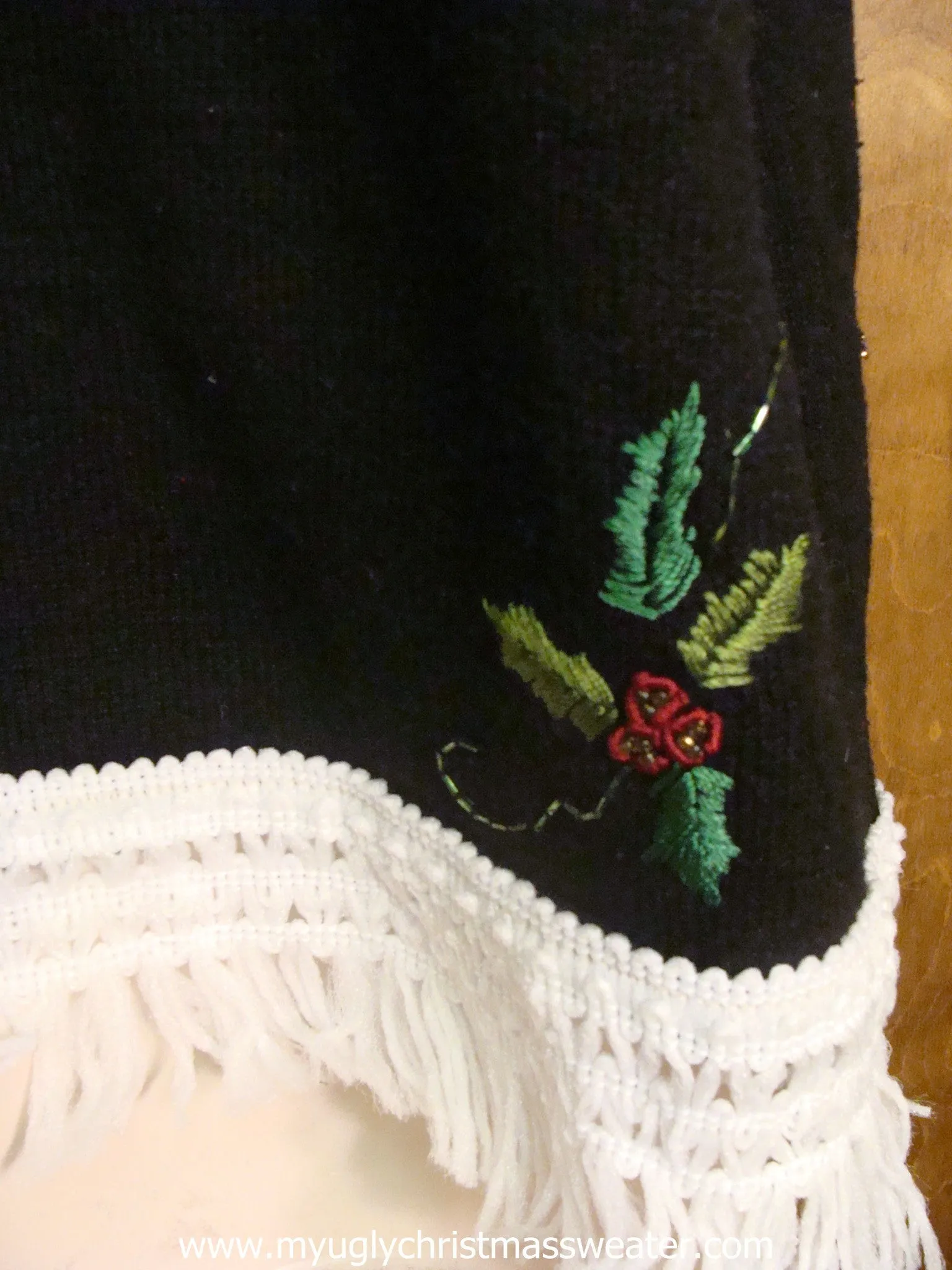 Poinsettias and Holly Berries Christmas Cat Ugly Sweater Vest