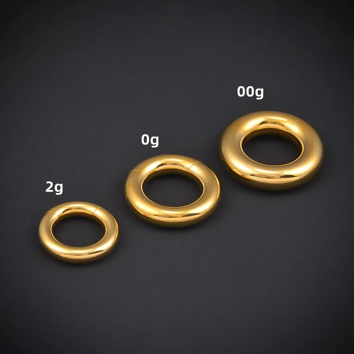 PONWAG 1 Pair Seamless Ear Weight Hoop Gauge Earrings For Stretched Ears Dangle Gauge Hanger 2g 0g 00g Plug Tunnels For Ear Women Body Piercing Jewelry