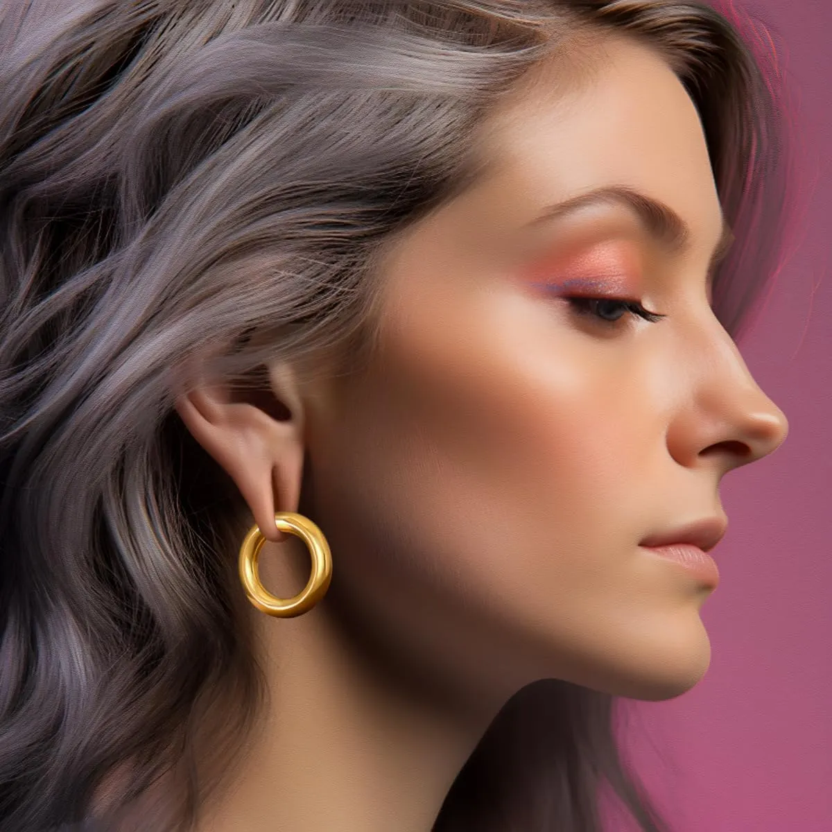 PONWAG 1 Pair Seamless Ear Weight Hoop Gauge Earrings For Stretched Ears Dangle Gauge Hanger 2g 0g 00g Plug Tunnels For Ear Women Body Piercing Jewelry
