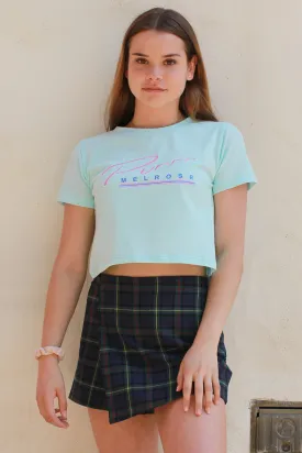 Purrr Melrose T-Shirt - Baby Blue with Embroidered Logo