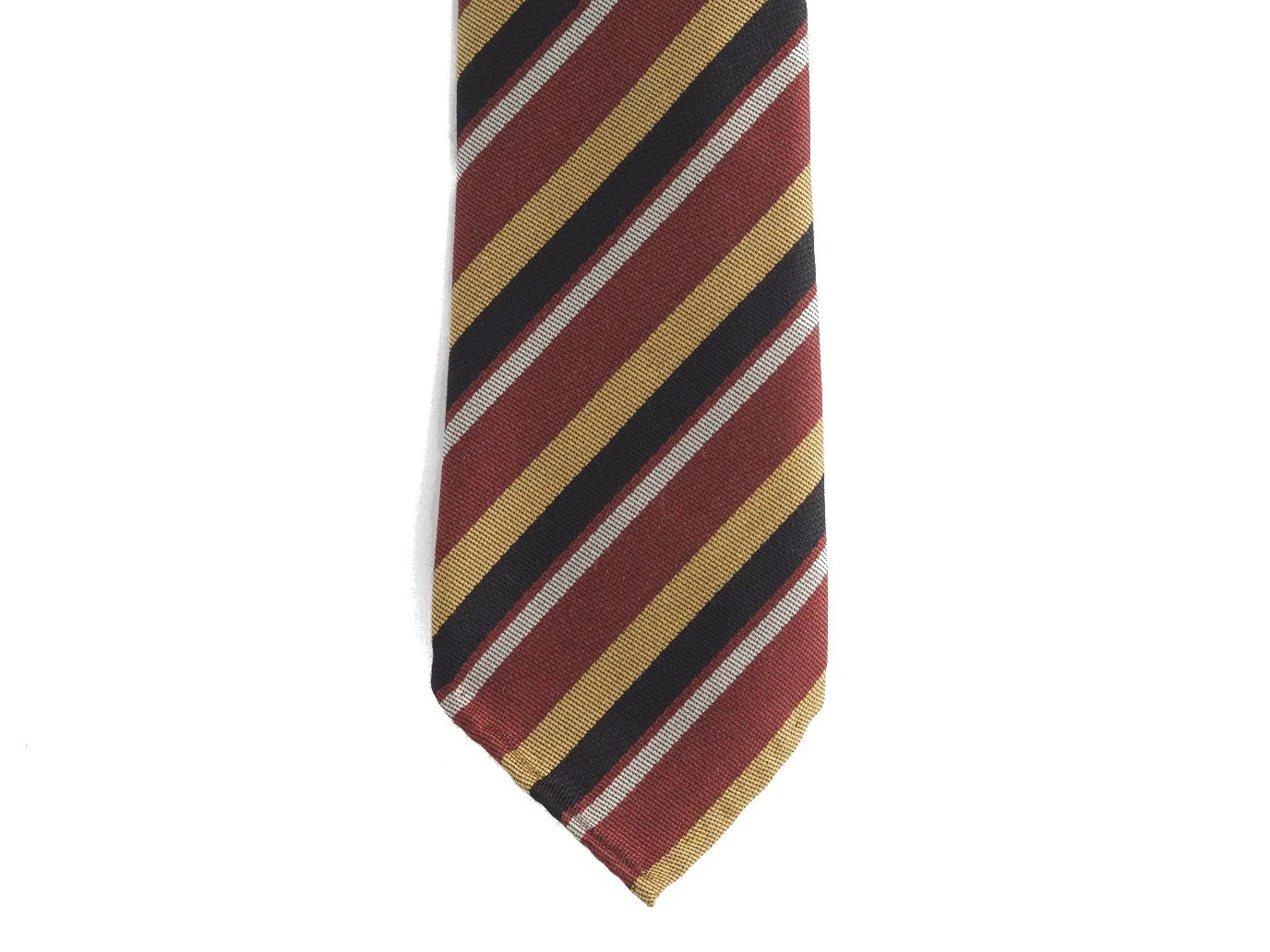Silk Tie Thin Repp Stripe Red & Gold
