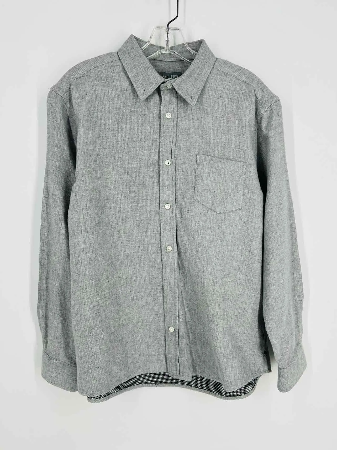 Size L Gray Variegated Men's Shirt-Long Sleeve- Men's
