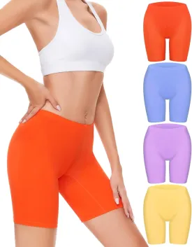 Sunm Boutique Womens Cotton Boy Shorts Underwear Anti Chafing Shorts Women Cotton Biker Shorts Women 4 Pack