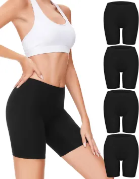 Sunm Boutique Womens Cotton Boy Shorts Underwear Anti Chafing Shorts Women Cotton Biker Shorts Women 4 Pack