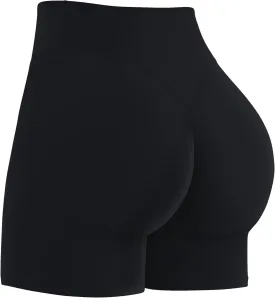 Sunzel Women's Invisible Butt Scrunch Shorts, High Waisted Biker Shorts, Gym Workout Yoga Running Shorts with Tummy Control
