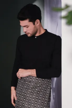 The Bayang Men Baju Melayu Top - Black