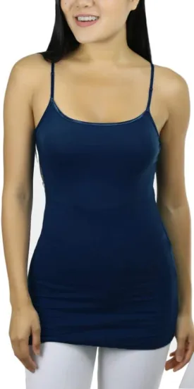 ToBeInStyle Women's Long Tank Top w/Adjustable Spaghetti Straps