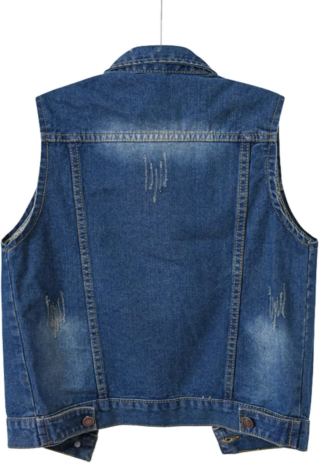 Women's Oversized Sleeveless Jean Denim Jacket Button Down Vest Top for Women Summer Fall Waistcoat Jeans Tops Coat