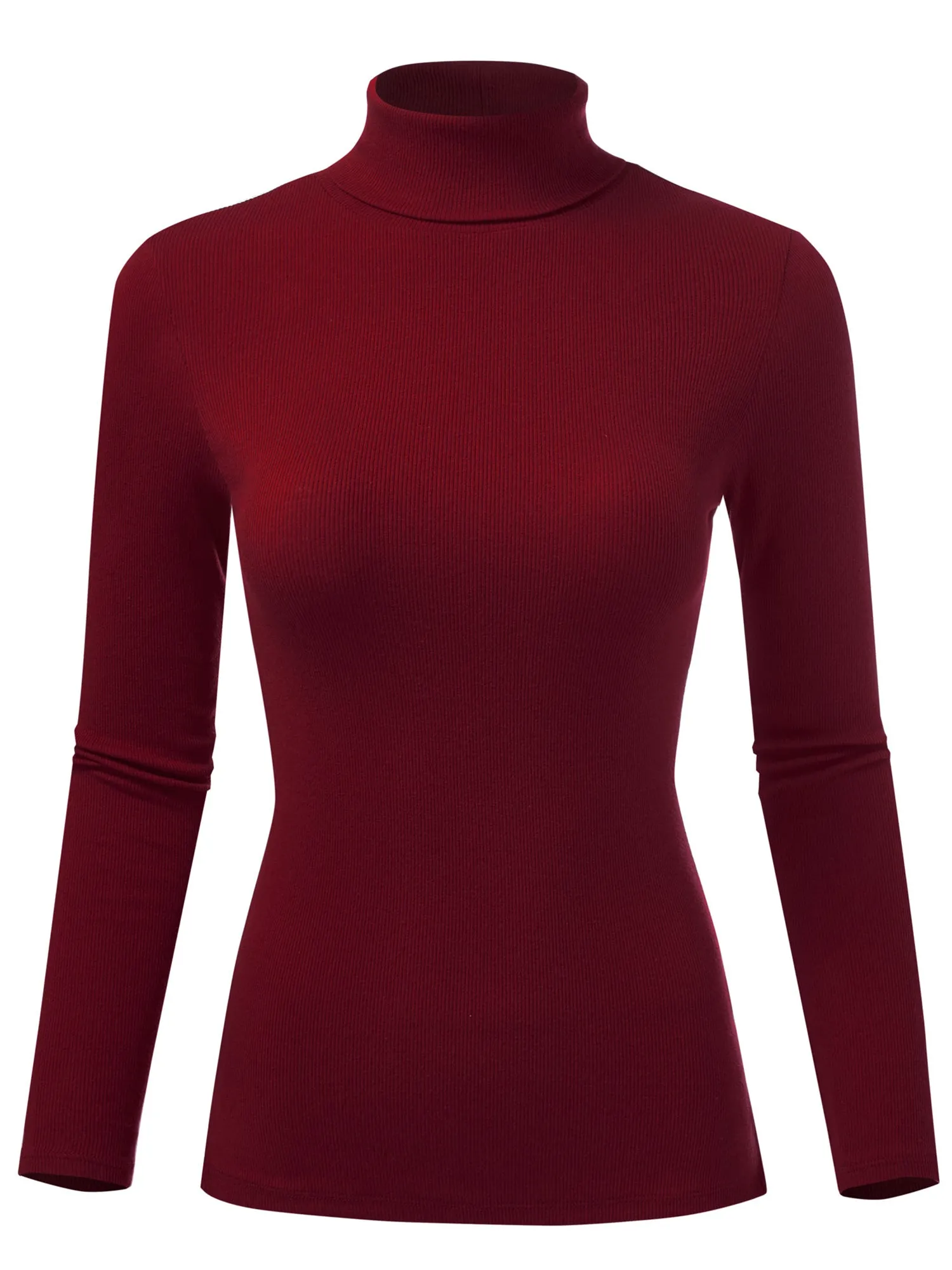 Women's Ribbed Turtleneck Long Sleeve Pullover Sweater (FWT1121)