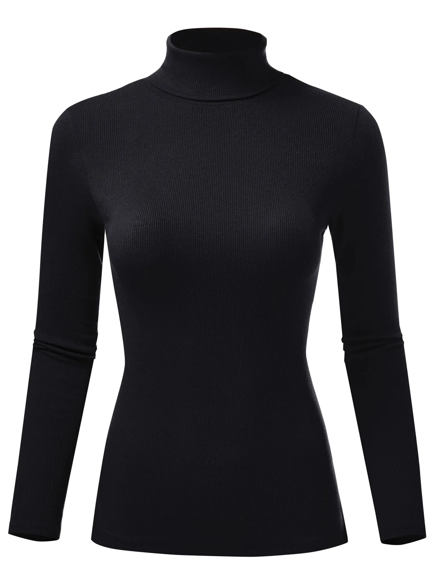 Women's Ribbed Turtleneck Long Sleeve Pullover Sweater (FWT1121)
