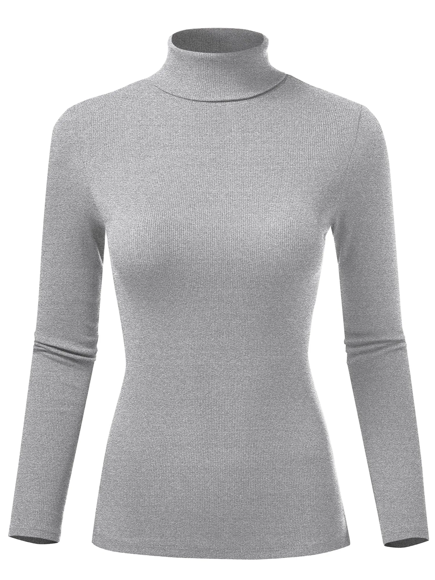Women's Ribbed Turtleneck Long Sleeve Pullover Sweater (FWT1121)