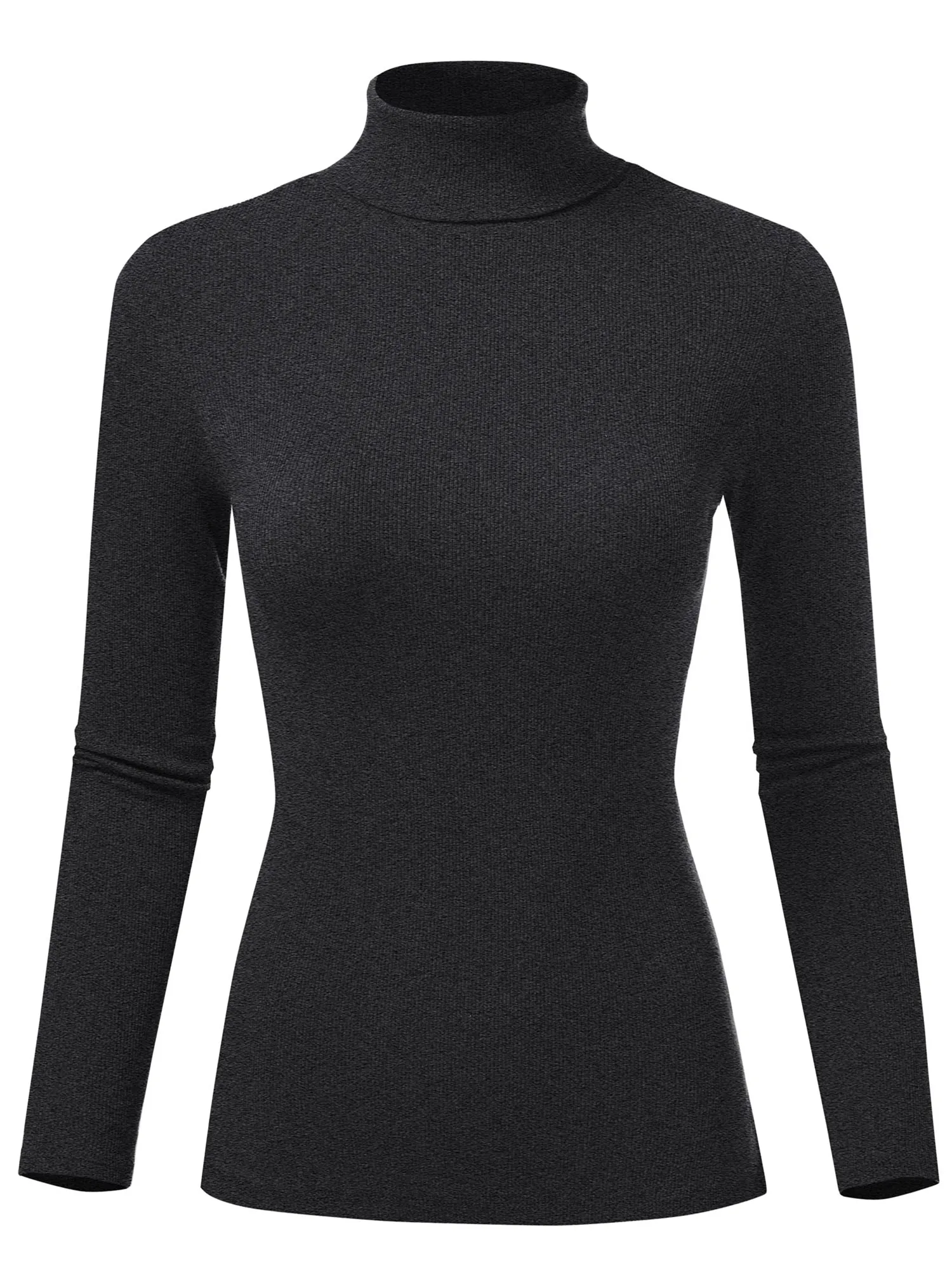 Women's Ribbed Turtleneck Long Sleeve Pullover Sweater (FWT1121)
