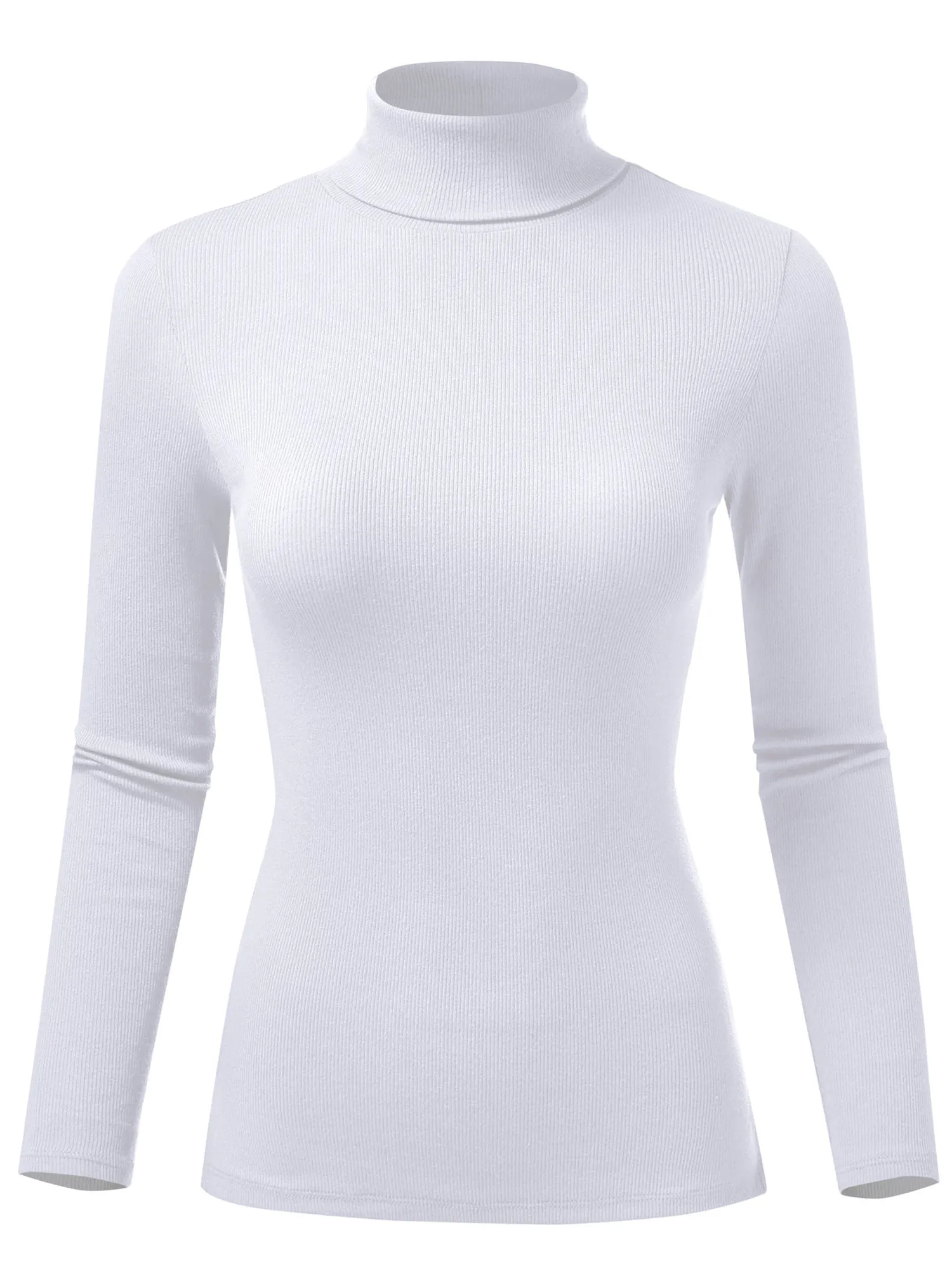 Women's Ribbed Turtleneck Long Sleeve Pullover Sweater (FWT1121)