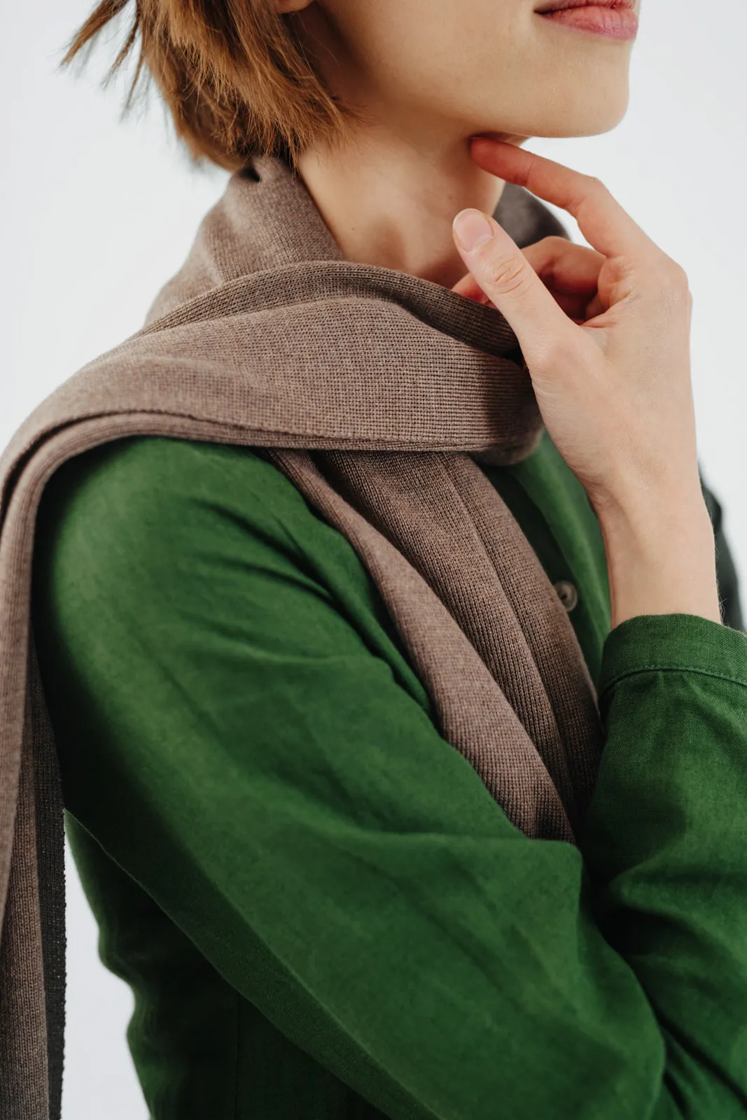 Wrap Scarf, Merino Wool, Camel Brown